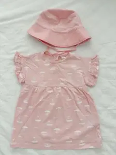 ベビー服 ワンピース 帽子 セット ピンクのサムネイル