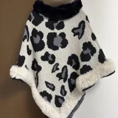 ヒョウ柄フェイクファーポンチョ 2月1日終了。