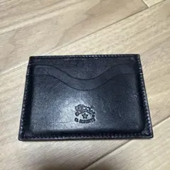 イルビゾンテ　ブラックレザー スリムカードケース