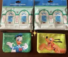 パーク品切れ中❣️ディズニーリゾート ポーチ 2点ドナルド プルート チケット柄