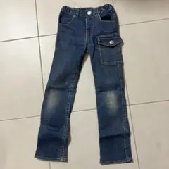 ミキハウス　サイドポケット付きレーシングカー刺繍デニムパンツ　130