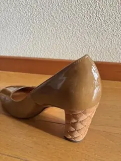 ランバンオンブルー　 ベージュ 茶　パンプス エナメル 24.5cm