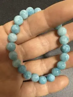 今月末まで値下げセール！ラリマー。天然石 水色ビーズブレスレット