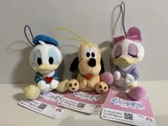 ミッキー&フレンズ むにゃすやマスコット ドナルド プルート デイジー3個セット