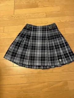 ネイビー系チェック プリーツスカート