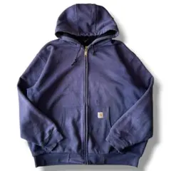 00s Carhartt 裏サーマル ジップパーカー ネイビー XL J149