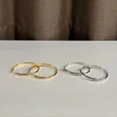 【新品】H&M フープピアス ゴールド＆シルバー 2色セット