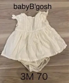 夏服 女の子 babyB'gosh ワンピ 70オフホワイト百日祝い お食い初め