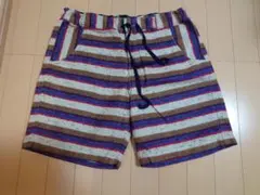 CUBE SUGAR キューブシュガー　ストライプショートパンツ　М　茶