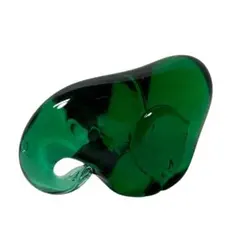 ヴィンテージ ガラス細工 象 置物 グリーン