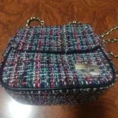 ポール＆ジョー アクセソワ ツイード チェーンショルダーバッグ 黒