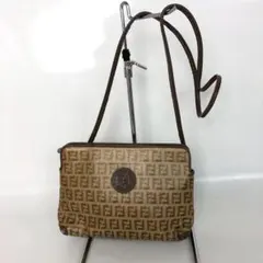 FENDI フェンディ ズッキーノ柄 ショルダーバッグ PVC レザー ブラウンのサムネイル