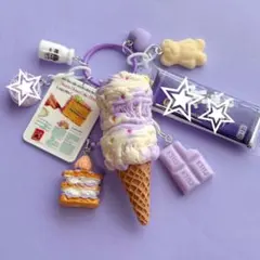 じゃらじゃらキーホルダー バニラソフトクリーム アイス チョコ 423