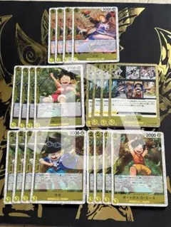 ワンピースゲームカード　3兄弟(foil仕様) 各4枚セット(20枚)