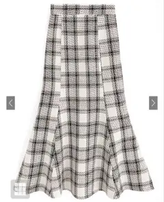 チェック柄ツイードマーメイドスカート[gc230]