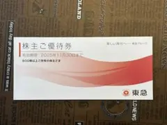 東急　株主優待券　1冊　期限/2025年11月30日