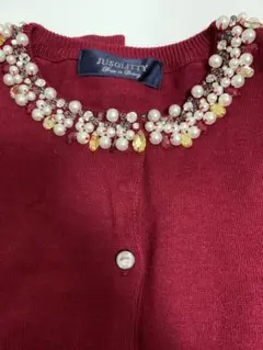 ジャスグリッティー 煌びやかなパールビジュー カーディガン