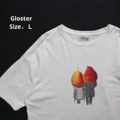 Gloster グロスター 梨 グラフィックTシャツ ホワイト Lサイズ
