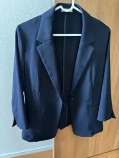 紺色　ビジネスジャケット シングルボタン