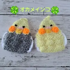 【ハンドメイド】オカメインコ 　アクリルたわし 2枚セット