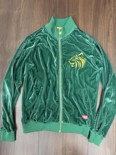 古着 NERDY ノルディ トラックジャケット ベロア ベルベット グリーン L 古着 NERDY ノルディ トラックジャケット ベロア ベルベット グリーン
