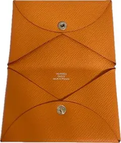 エルメスHERMES カルヴィ ヴェルソ ヴォーエプソン オレンジ 