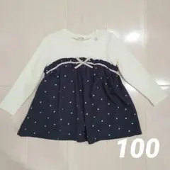 プティマイン　ハートシフォンドッキング長T サイズ100