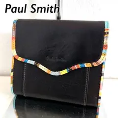 【まゆげちゃん様専用】ポールスミス　2つ折り財布　マルチストライプ　ブラック