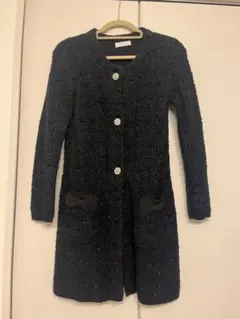 Feroux 黒 ロングコート ボタン付き