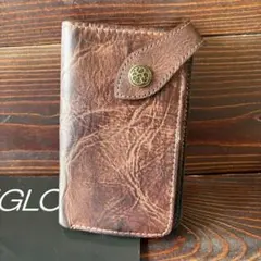 A23 アルゼンチンレザー　ウォッシュドレザー　本革　ミドル　二つ折り　財布　茶