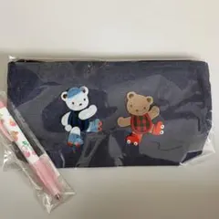 ファミリア　familiar ペンケース　デニム　新品　ボールペン　セット