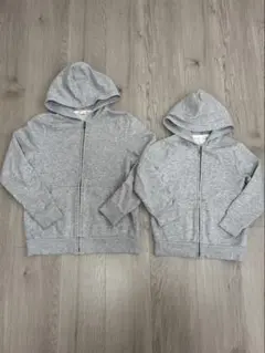H&M エイチアンドエム ジップアップパーカー グレー 110 134 セット