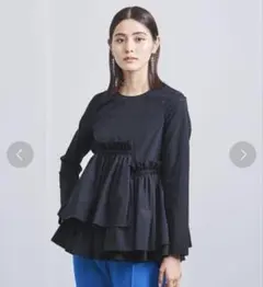 UNITED ARROWS ティアードギャザーロングスリーブブラウスネイビーのサムネイル
