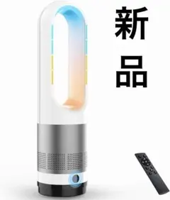 タワーファン セラミックヒーター 羽根なし扇風機 温風+送風 自動首