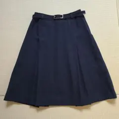 DRESSTERIOR ネイビー ベルト付き ひざ丈スカート