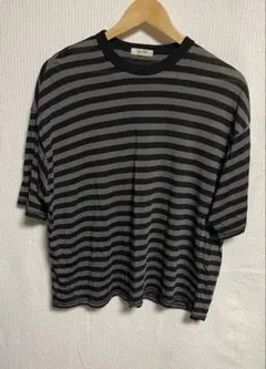 studio CLIPスタジオクリップ オーバーサイズ ボーダー柄 Tシャツ F