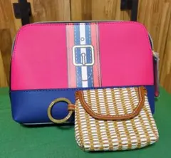 ★新品　エスティローダー　ポーチ2個セット（ピンク ネイビー＆ライトブラウン）