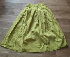 インド綿 フレアスカート イエロー系 Мサイズ