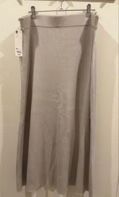 GU フレアミディニットスカート 3XL ベージュ