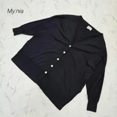 マイニア My:nia UVケア ゆる ポンチョ カーデ 春 夏 接触冷感 黒のサムネイル