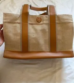 TORY BURCH トリーバーチ　麻、ジュートトートバッグ 限定品