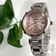 シチズン　クロスシー　腕時計　エコドライブ　ティタニア　ピンク文字盤　デイト