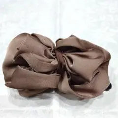 ブラウンリボンヘアクリップ