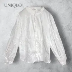 【UNIQLO ユニクロ】　コットンボリュームスリーブブラウス　薄手　洗える