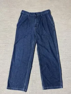 メンズ デニムパンツ インディゴブルー タック入りのサムネイル