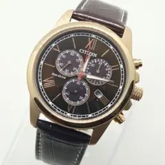 ☆超美品 稼働品 CITIZEN シチズン 人気のローズゴールド ブラウン文字