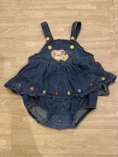 ミキハウス　だるまオール　デニム　ロンパース　　mikihouse うさぎ