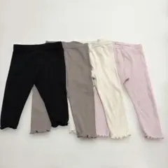 ベビーレギンス 4色セット 80cm 黒 白　グレージュ ピンク