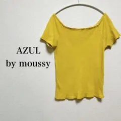AZUL by moussy 半袖シャツ リブカットソー カジュアル 綿 黄 M