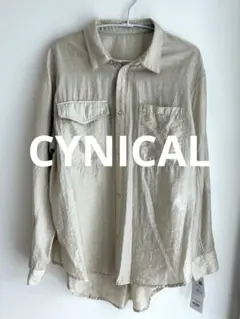 CYNICAL 上品シアーシャツ 長袖 七分袖 ベージュのサムネイル